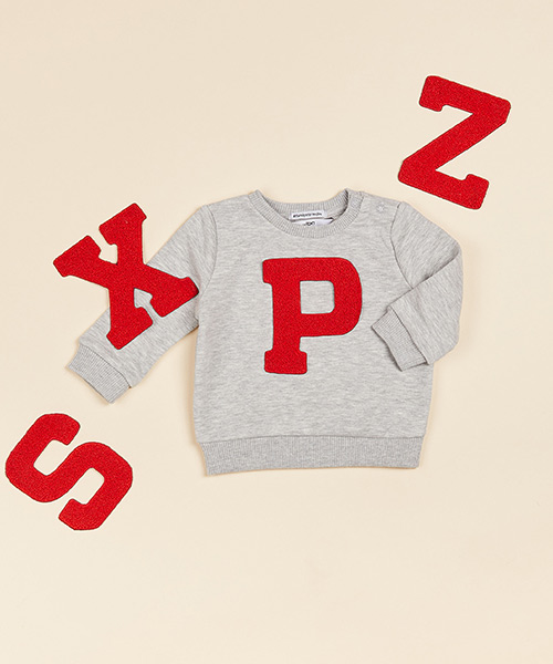 Lettersweater baby Grijs