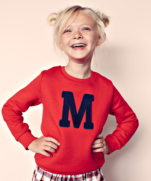 Lettersweater kids Rood