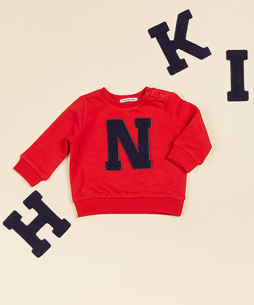 Lettersweater baby Rood