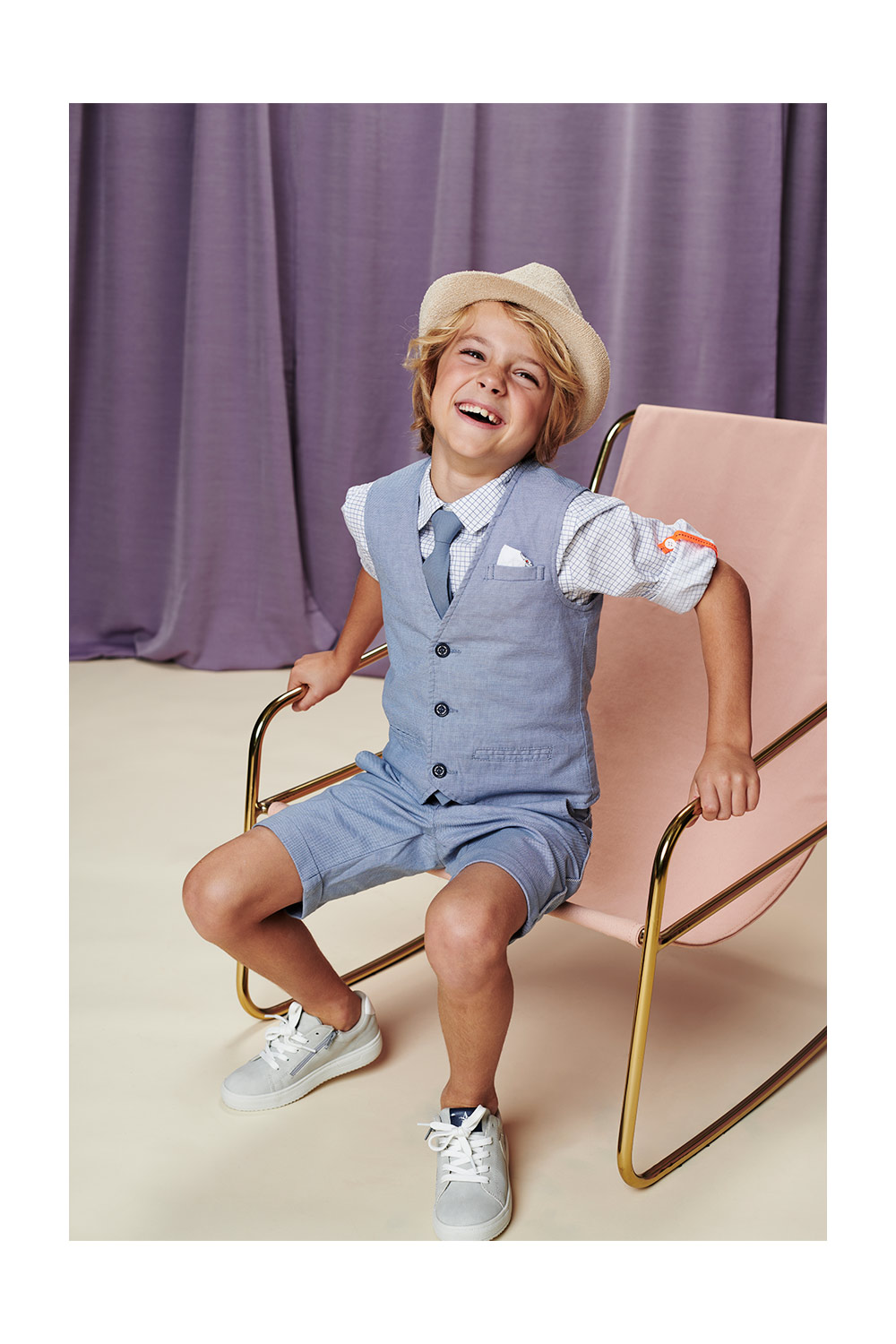 SIRRI Jongens Getextureerd Formeel Pak 5-Delige Set Pageboy Communie Outfit, 2-13 Jaar, Beige, 7 jaar