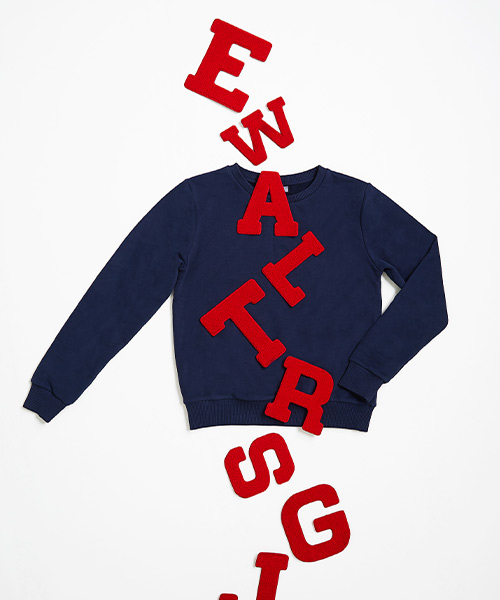 Lettersweater tiener Blauw