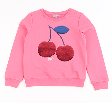 Sweat rose swipe avec des cerises