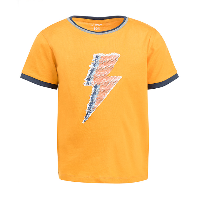 wipe T-shirt met bliksem in oranje