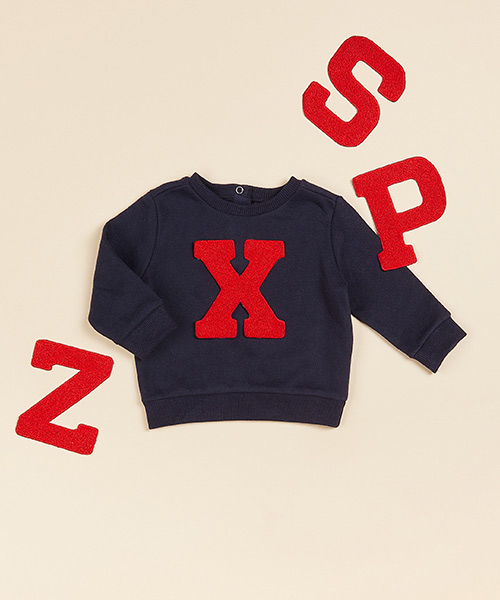 Lettersweater baby Blauw